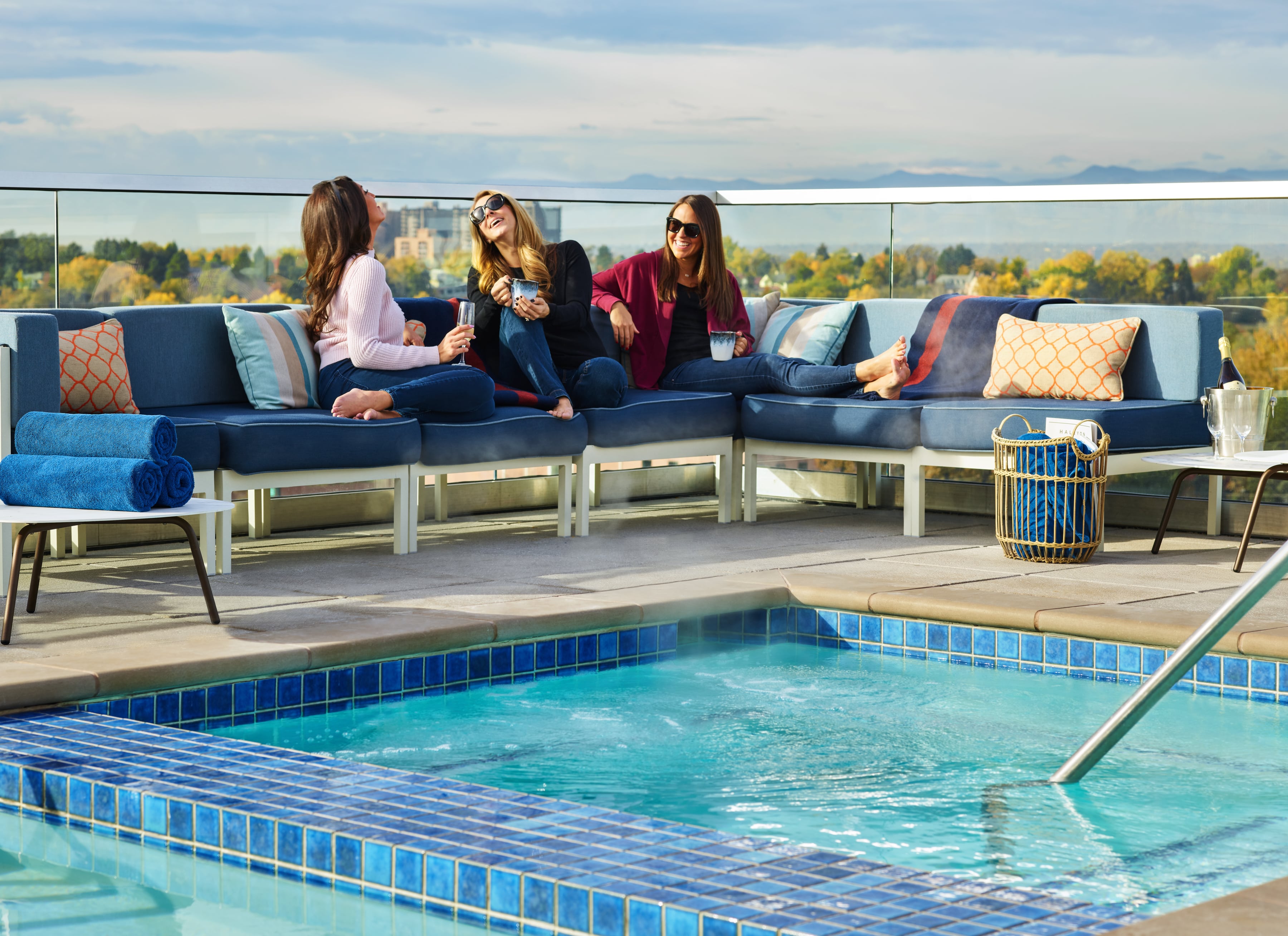 friends at pool